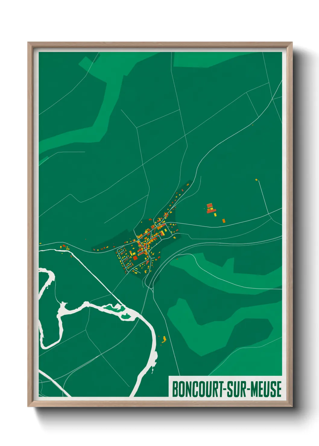 Une affiche de carte sur Boncourt-sur-Meuse