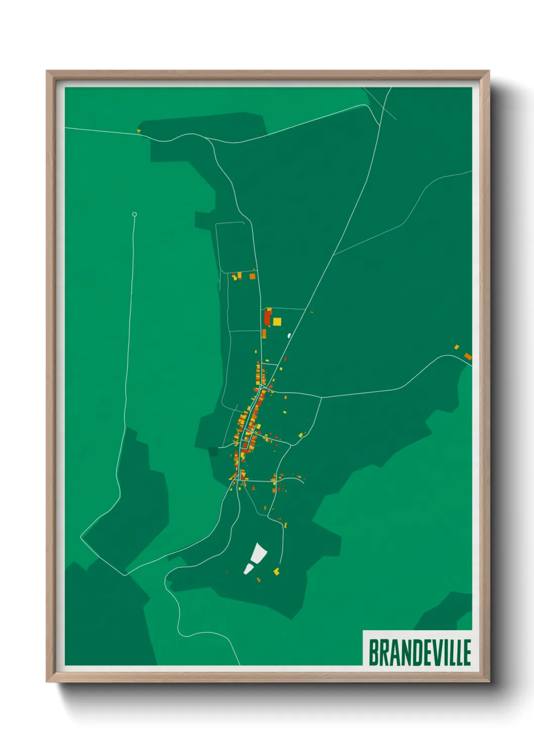 Une affiche de carte sur Brandeville
