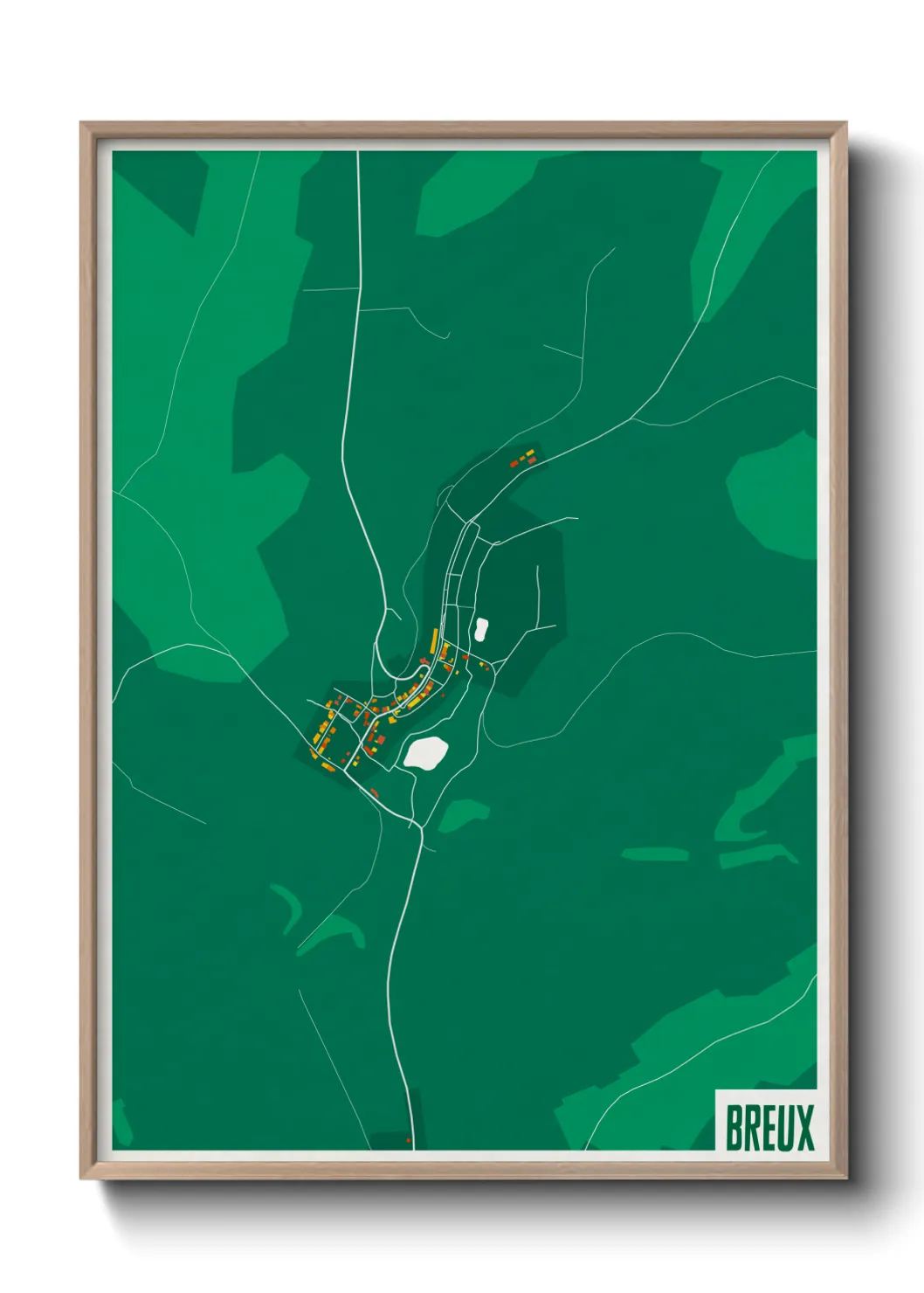 Une affiche de carte sur Breux