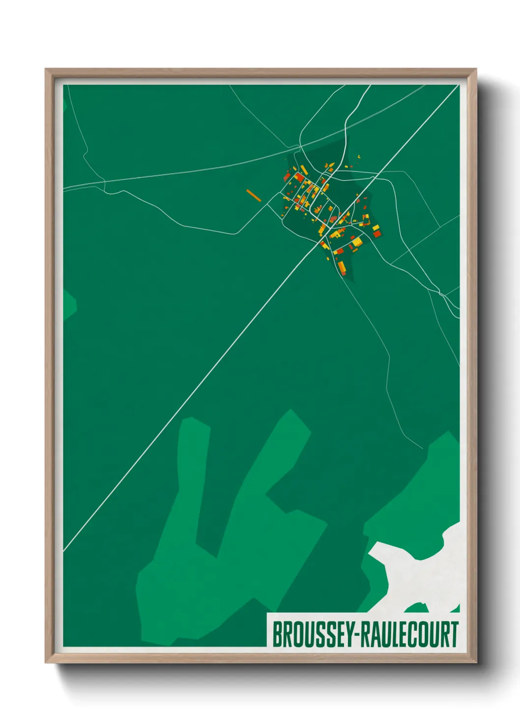 Une affiche de carte sur Broussey-Raulecourt