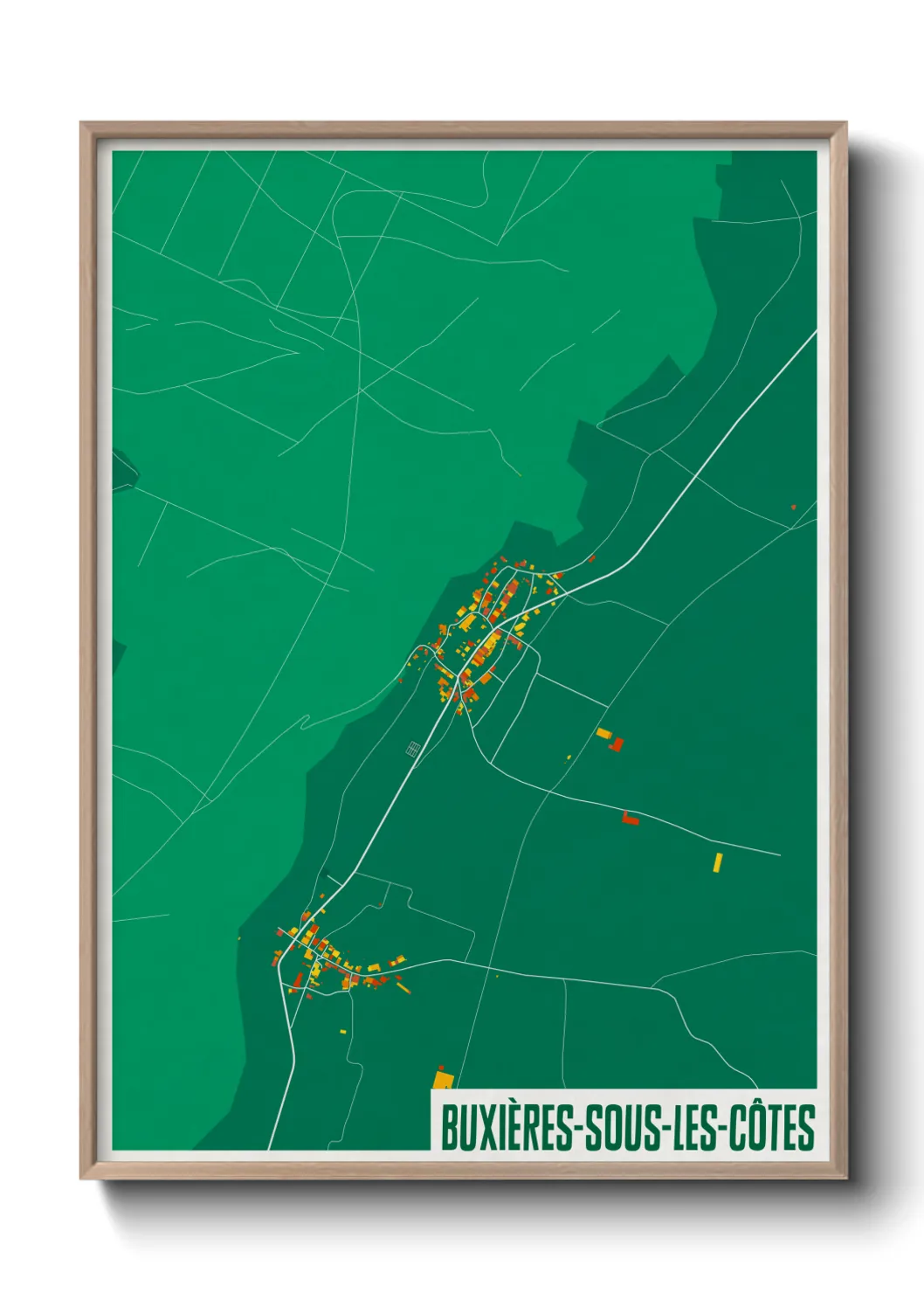 Une affiche de carte sur Buxières-sous-les-Côtes