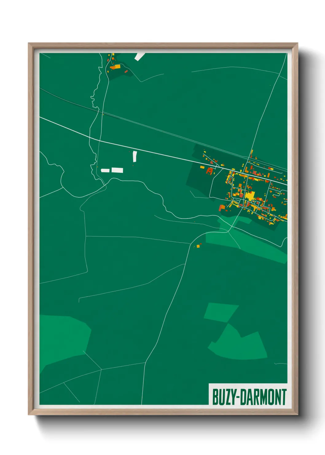 Une affiche de carte sur Buzy-Darmont