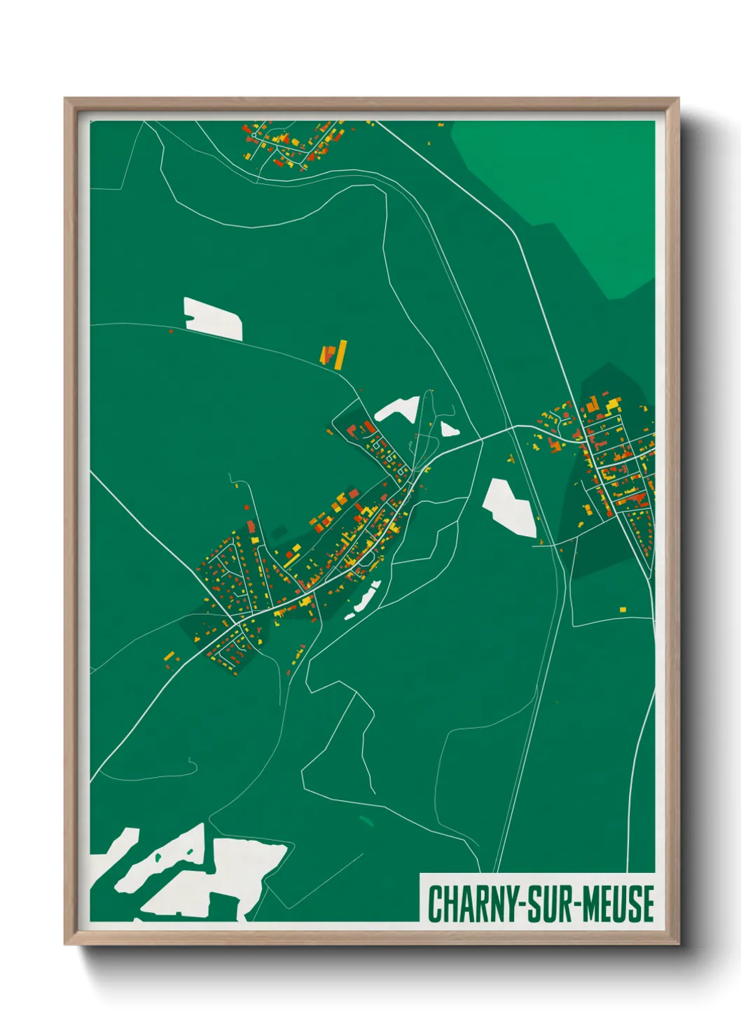 Une affiche de carte sur Charny-sur-Meuse