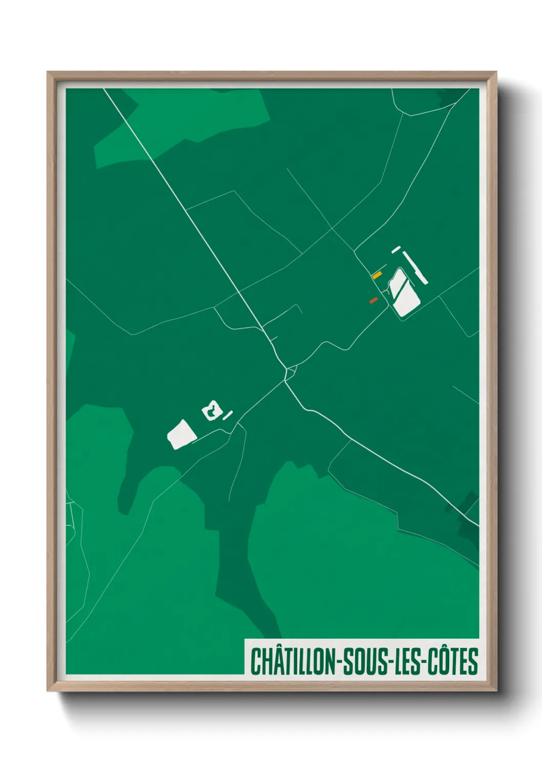 Une affiche de carte sur Châtillon-sous-les-Côtes