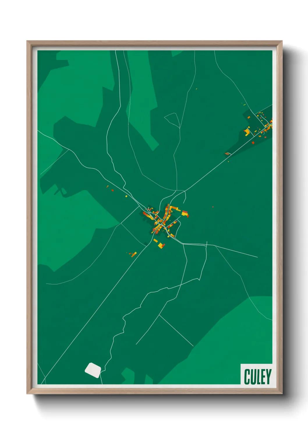 Une affiche de carte sur Culey