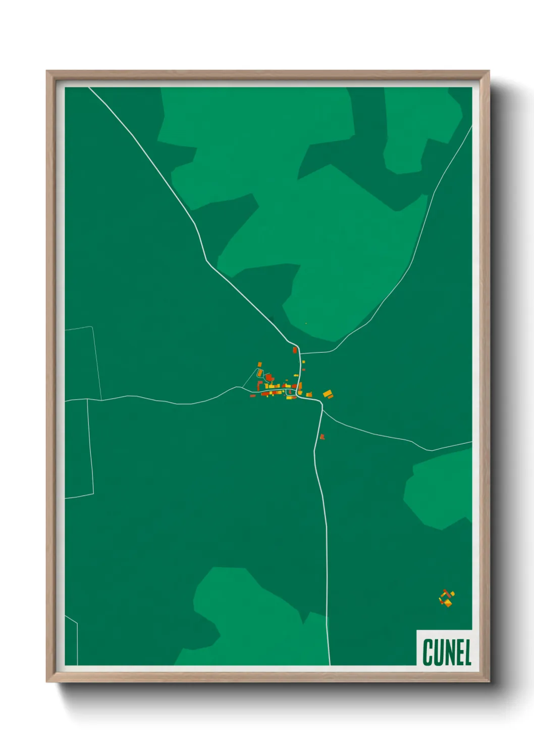 Une affiche de carte sur Cunel