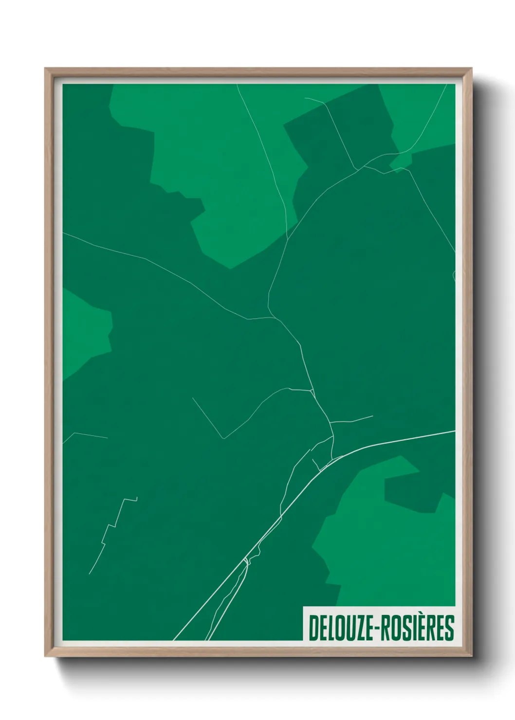 Une affiche de carte sur Delouze-Rosières