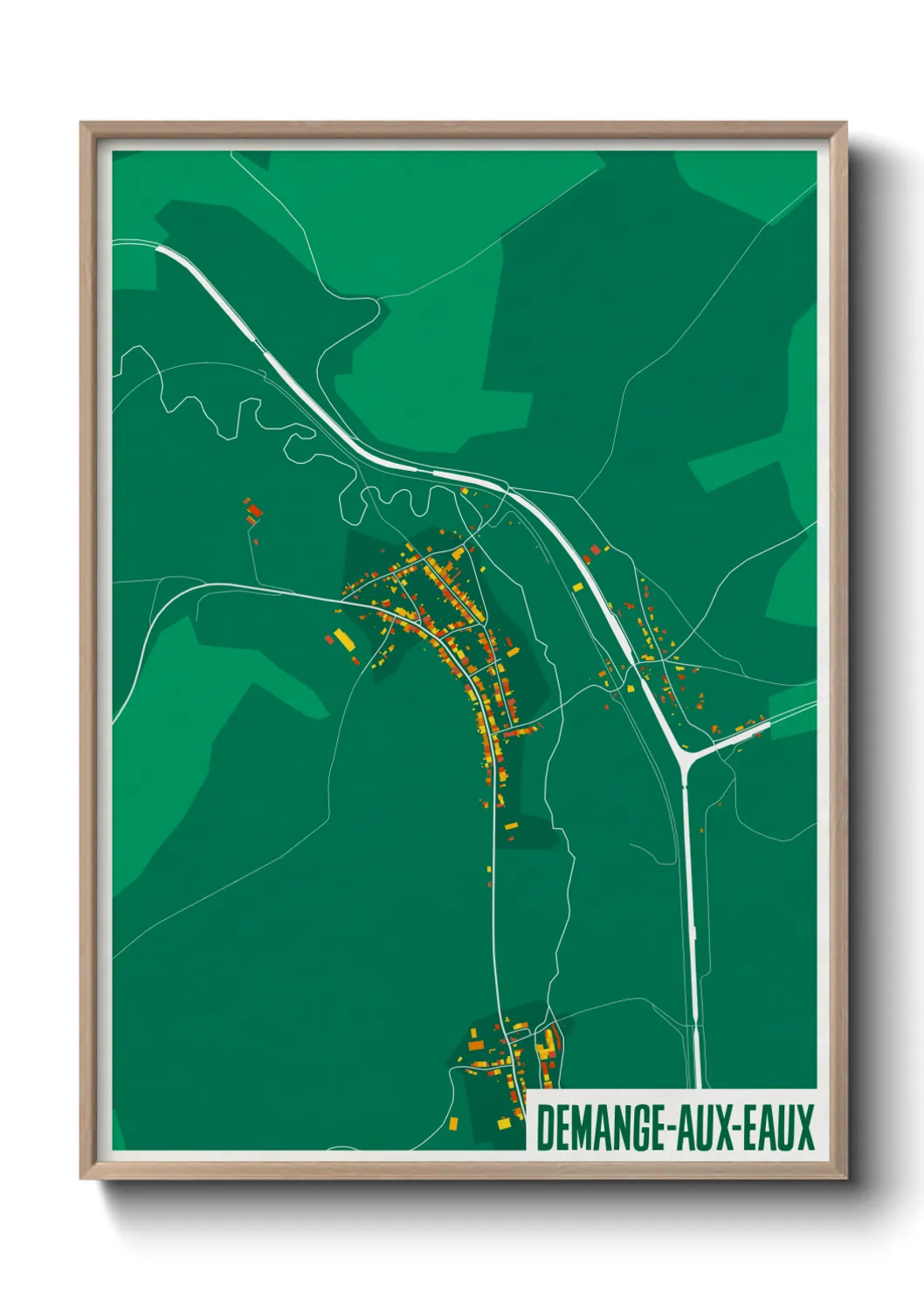 Une affiche de carte sur Demange-aux-Eaux