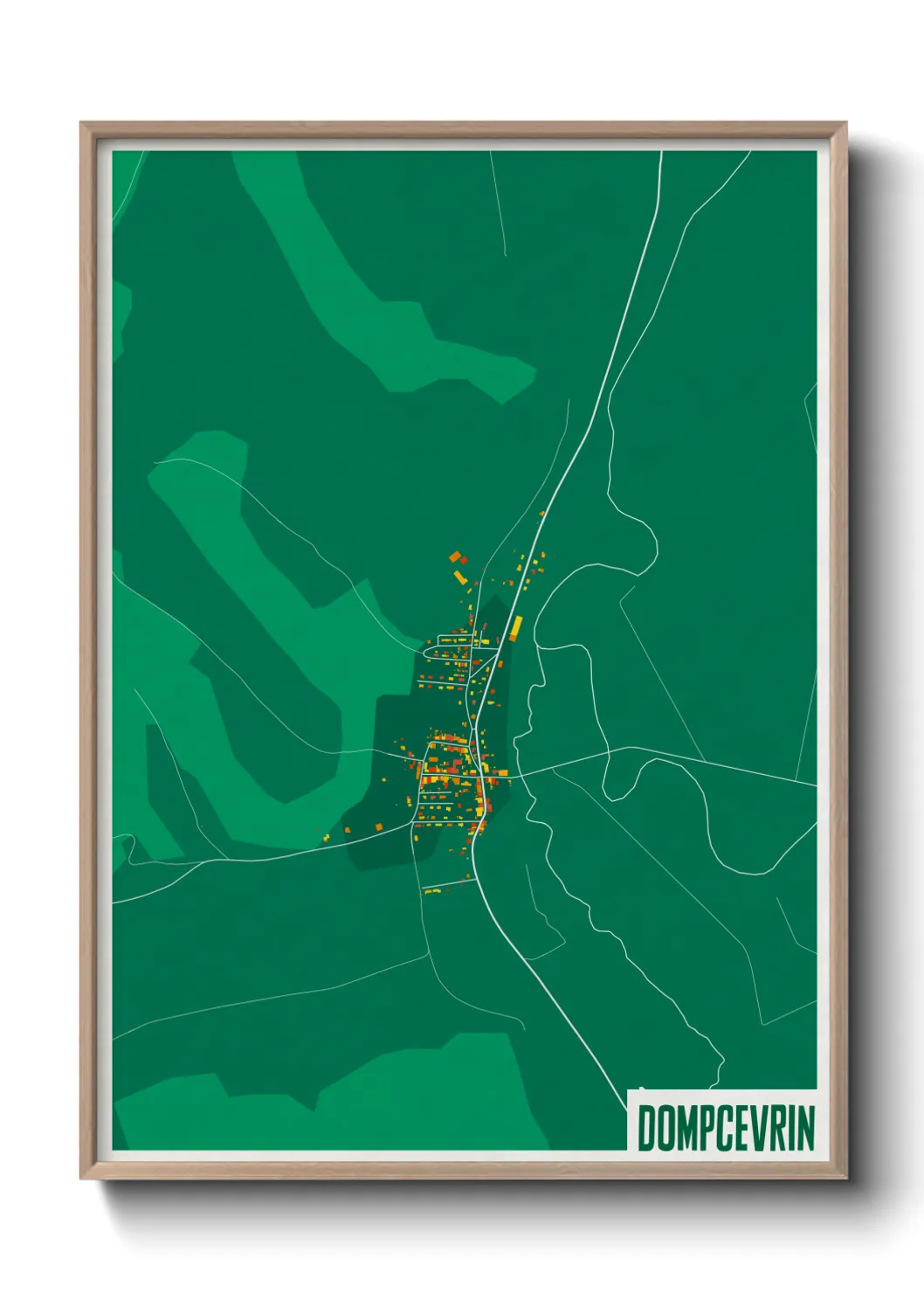 Une affiche de carte sur Dompcevrin
