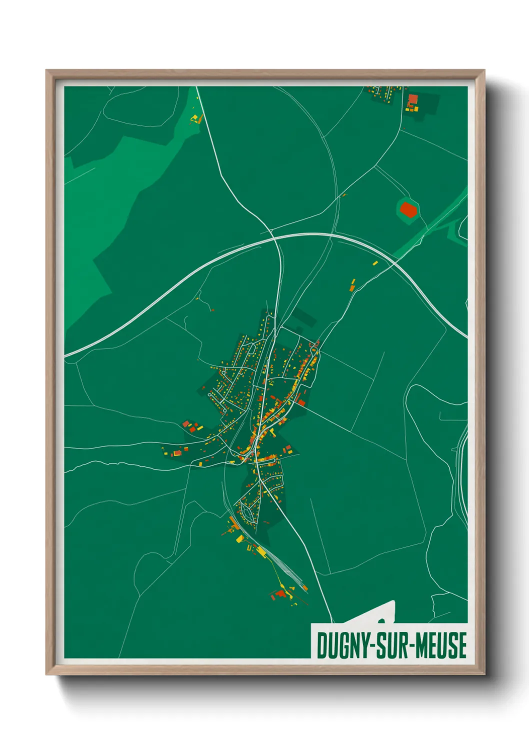 Une affiche de carte sur Dugny-sur-Meuse