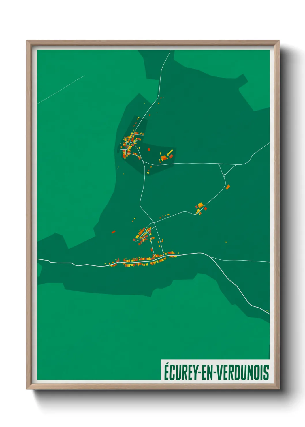 Une affiche de carte sur Écurey-en-Verdunois
