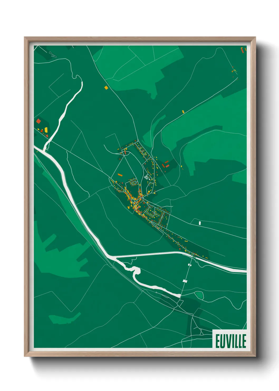 Une affiche de carte sur Euville