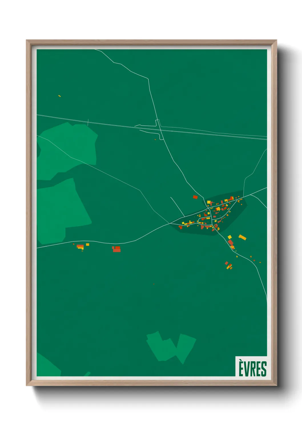 Une affiche de carte sur Èvres