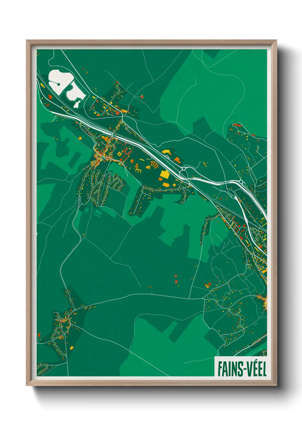 Une affiche de carte sur Fains-Véel