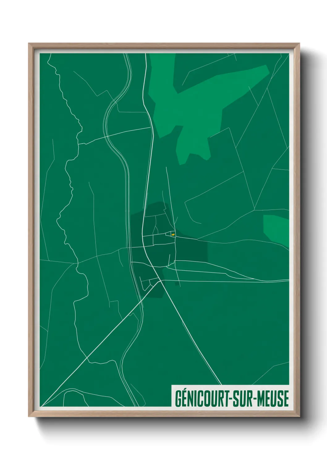 Une affiche de carte sur Génicourt-sur-Meuse