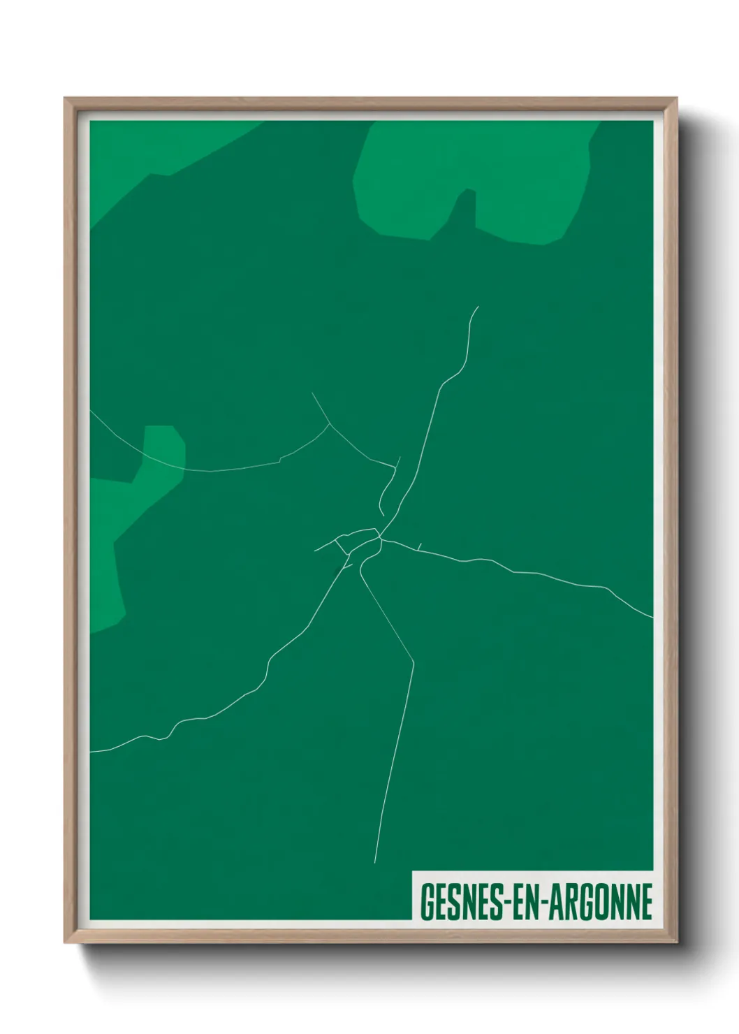 Une affiche de carte sur Gesnes-en-Argonne