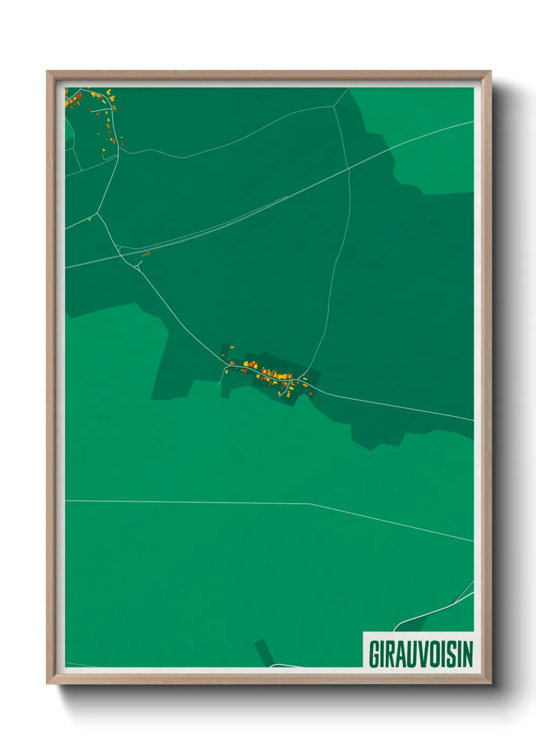 Une affiche de carte sur Girauvoisin