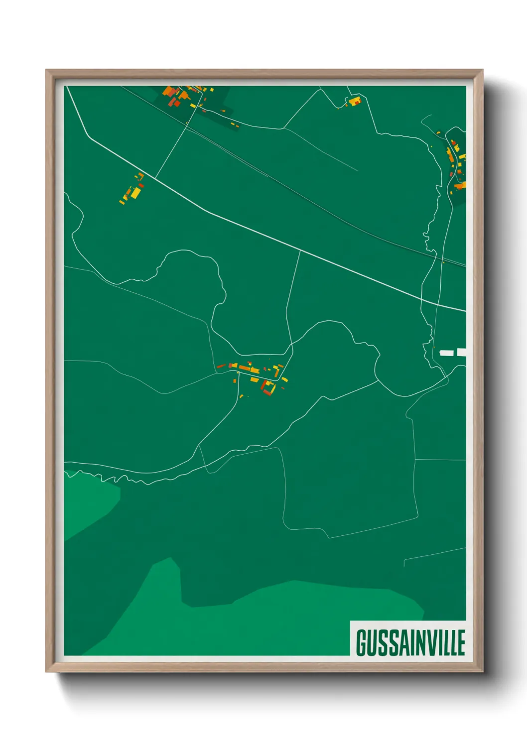 Une affiche de carte sur Gussainville