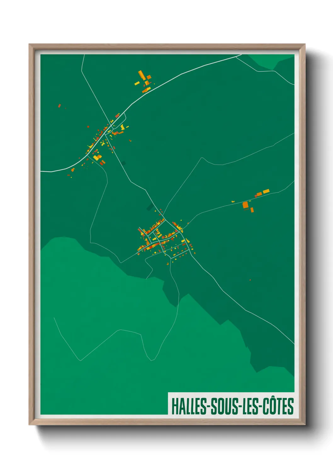 Une affiche de carte sur Halles-sous-les-Côtes
