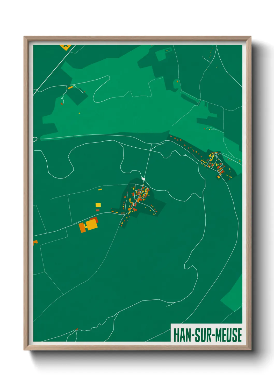 Une affiche de carte sur Han-sur-Meuse