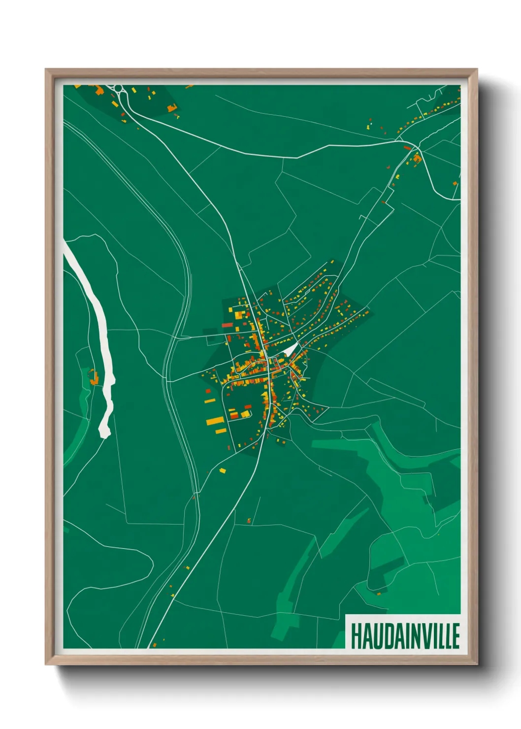 Une affiche de carte sur Haudainville