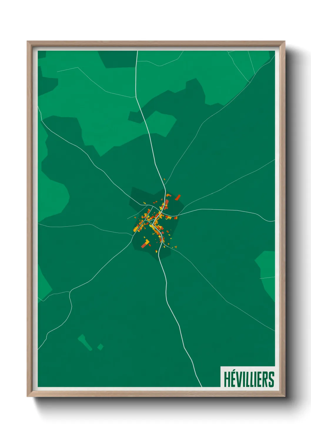 Une affiche de carte sur Hévilliers