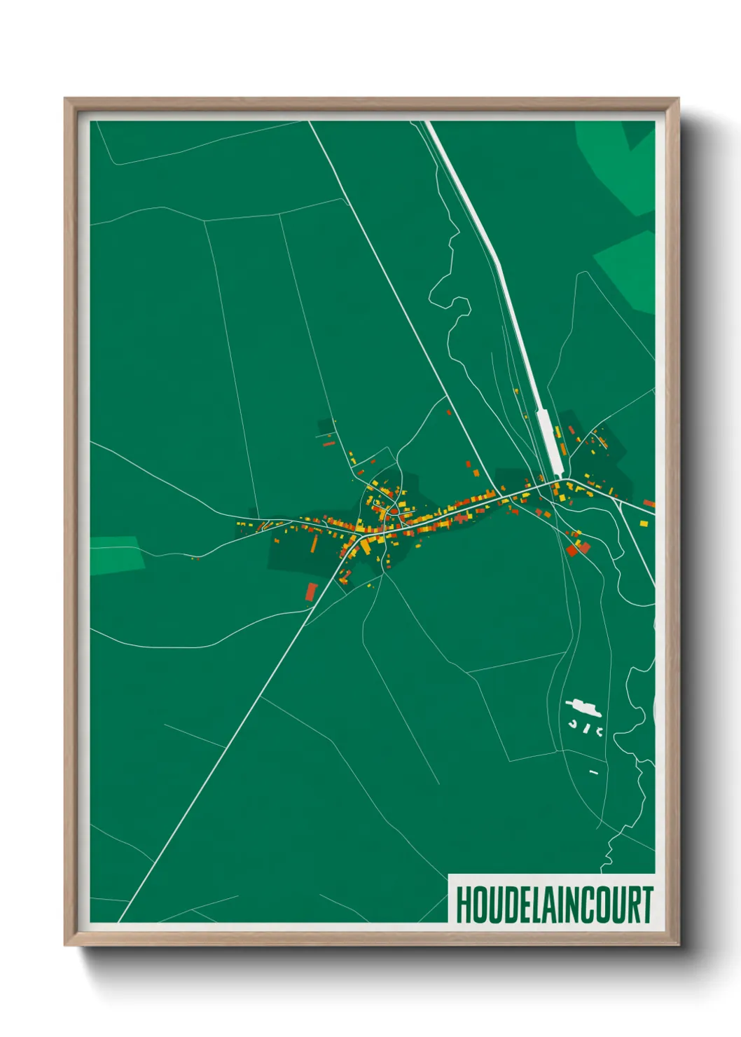Une affiche de carte sur Houdelaincourt