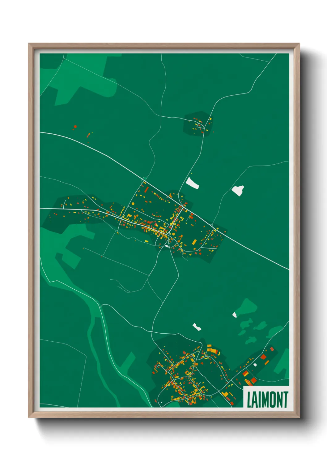 Une affiche de carte sur Laimont