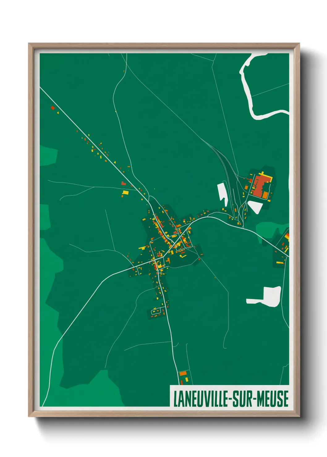 Une affiche de carte sur Laneuville-sur-Meuse