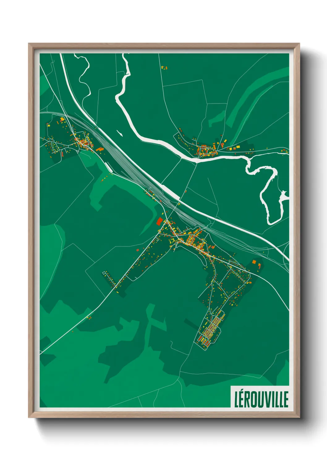 Une affiche de carte sur Lérouville