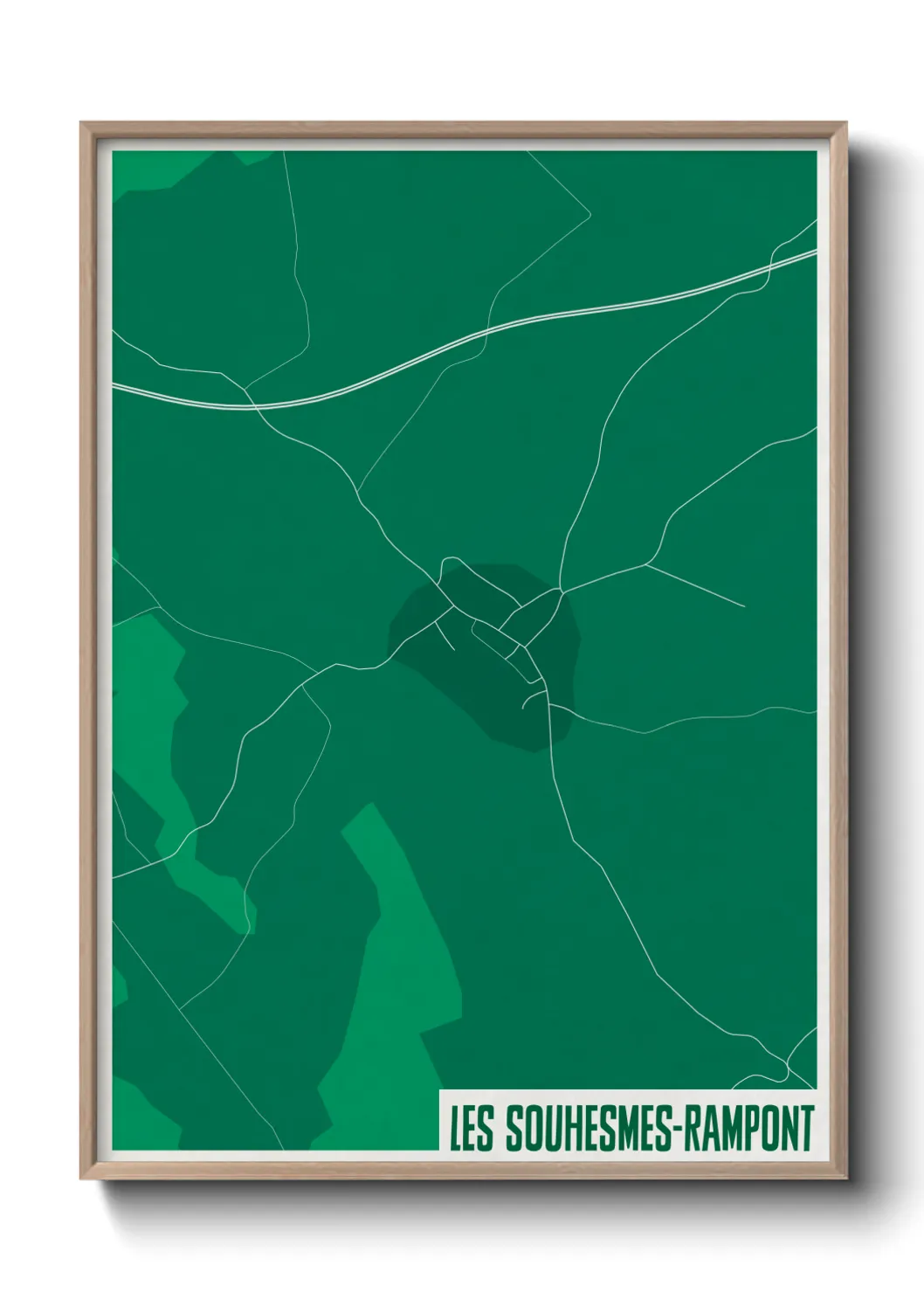 Une affiche de carte sur Les Souhesmes-Rampont