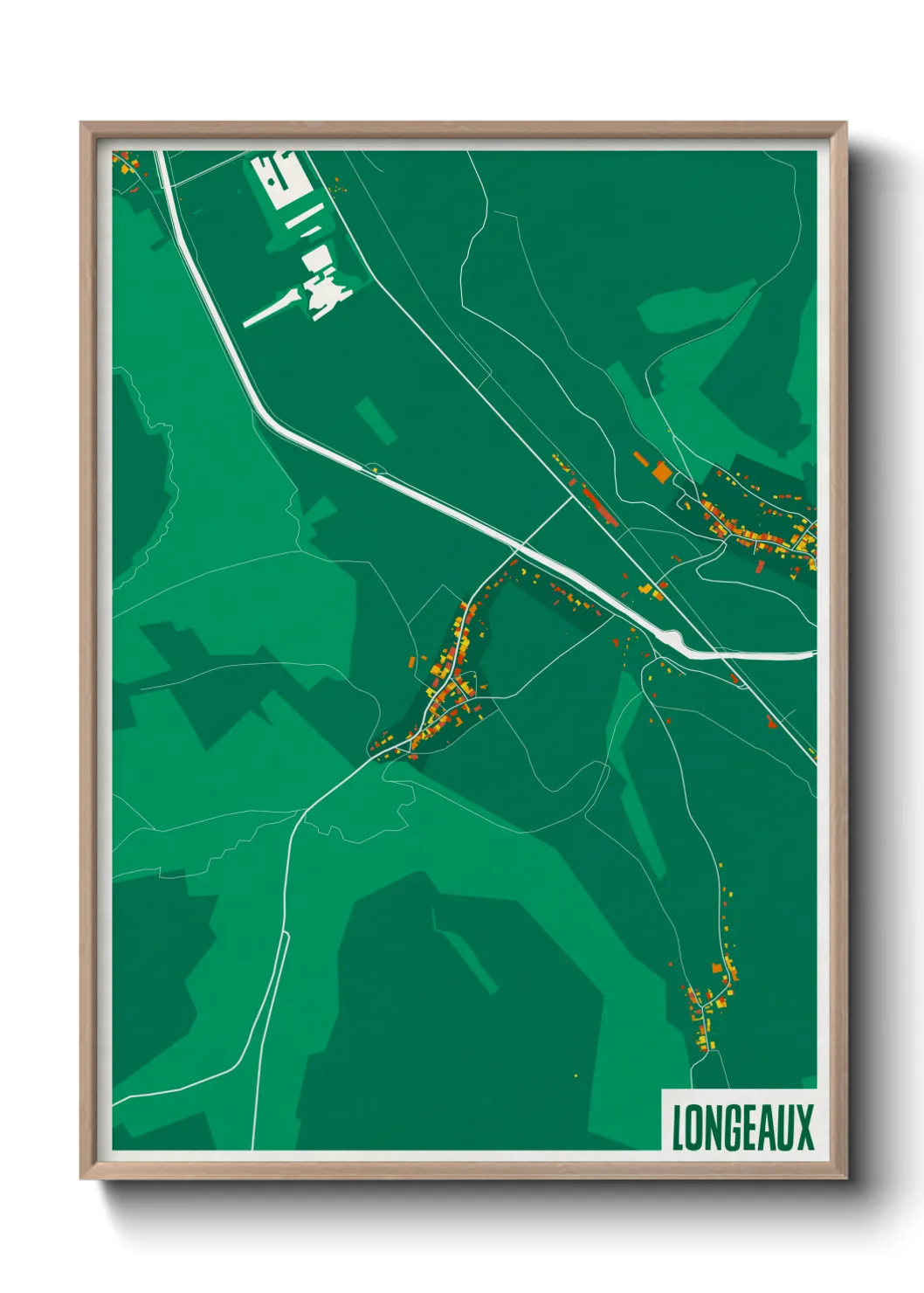 Une affiche de carte sur Longeaux