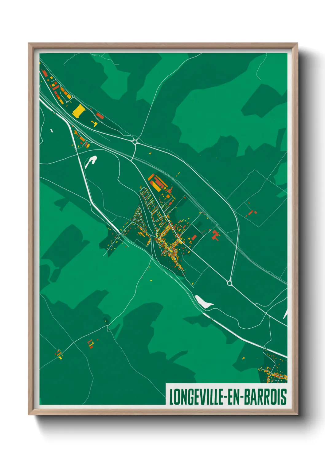 Une affiche de carte sur Longeville-en-Barrois