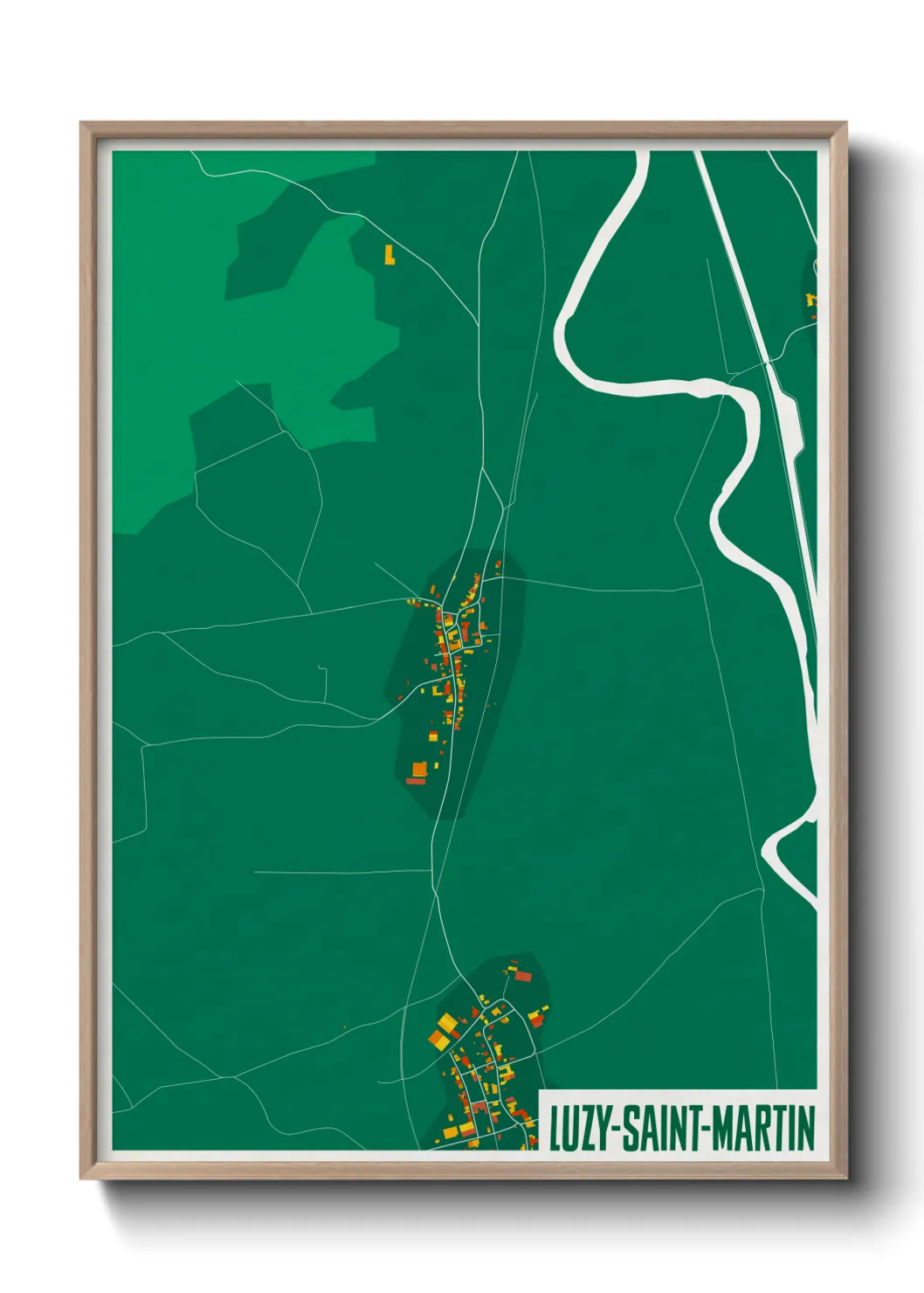 Une affiche de carte sur Luzy-Saint-Martin