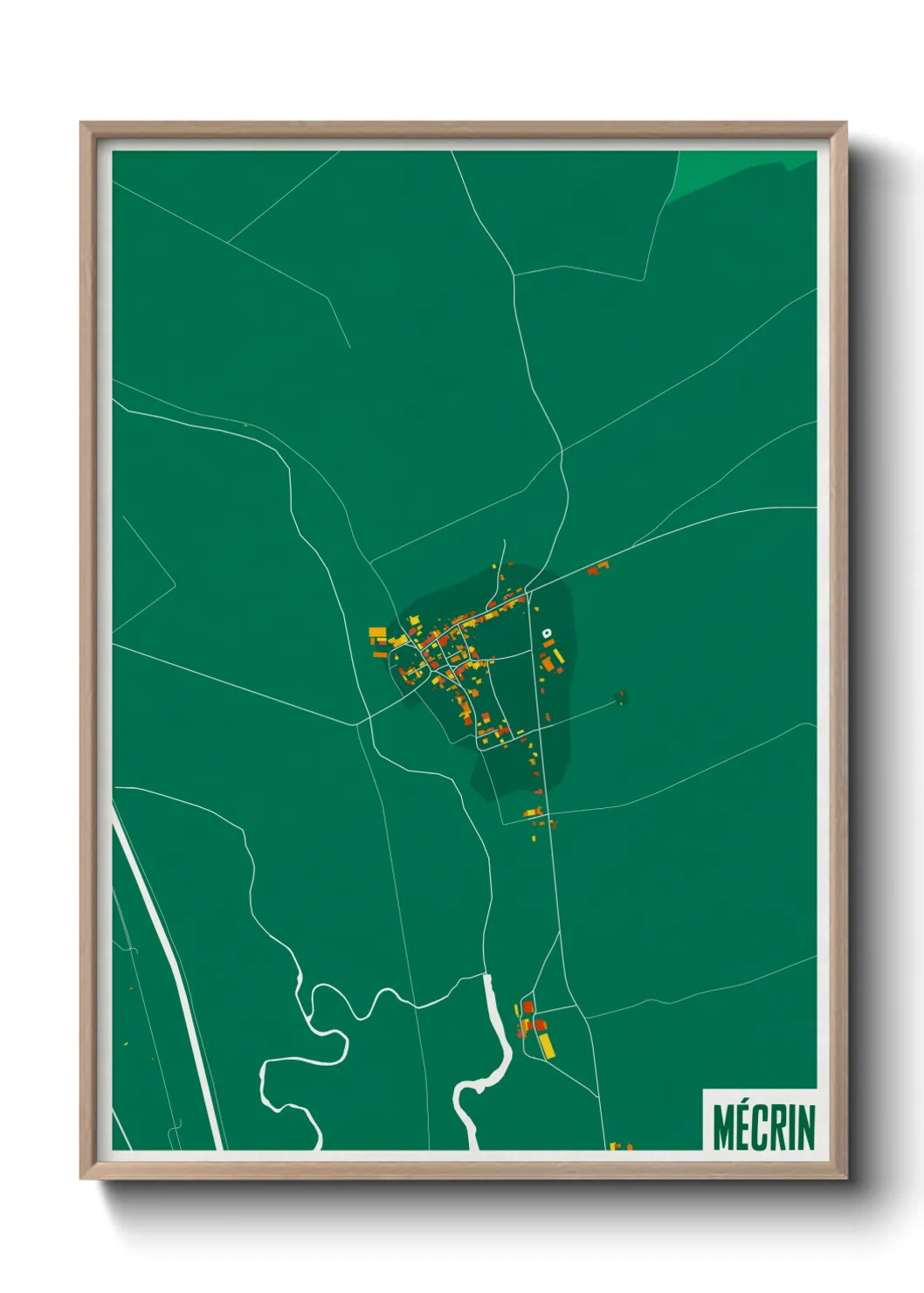 Une affiche de carte sur Mécrin