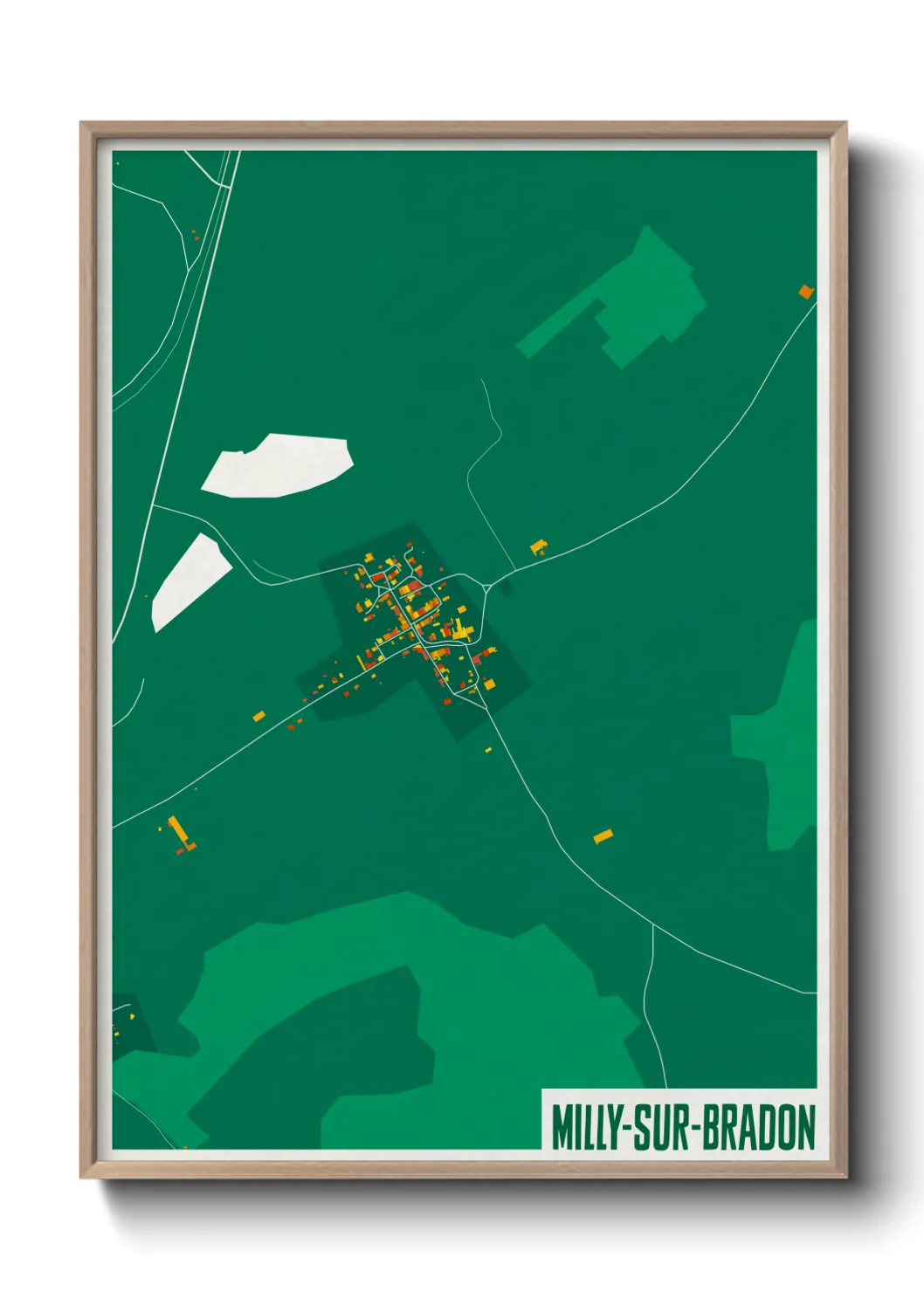 Une affiche de carte sur Milly-sur-Bradon