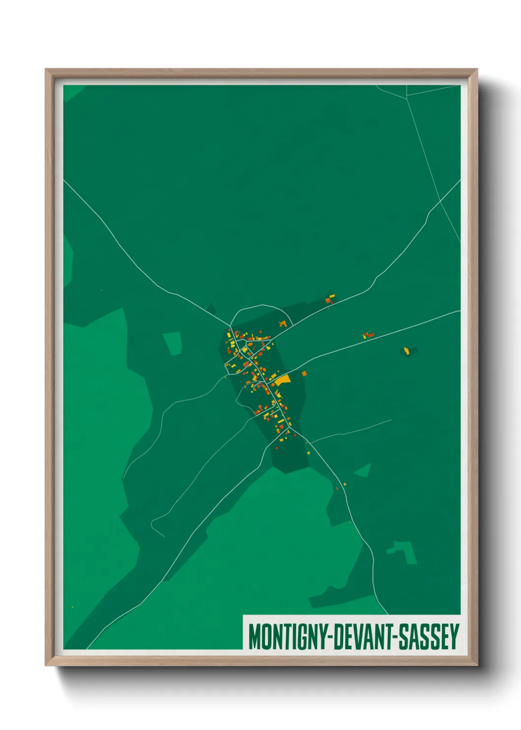 Une affiche de carte sur Montigny-devant-Sassey