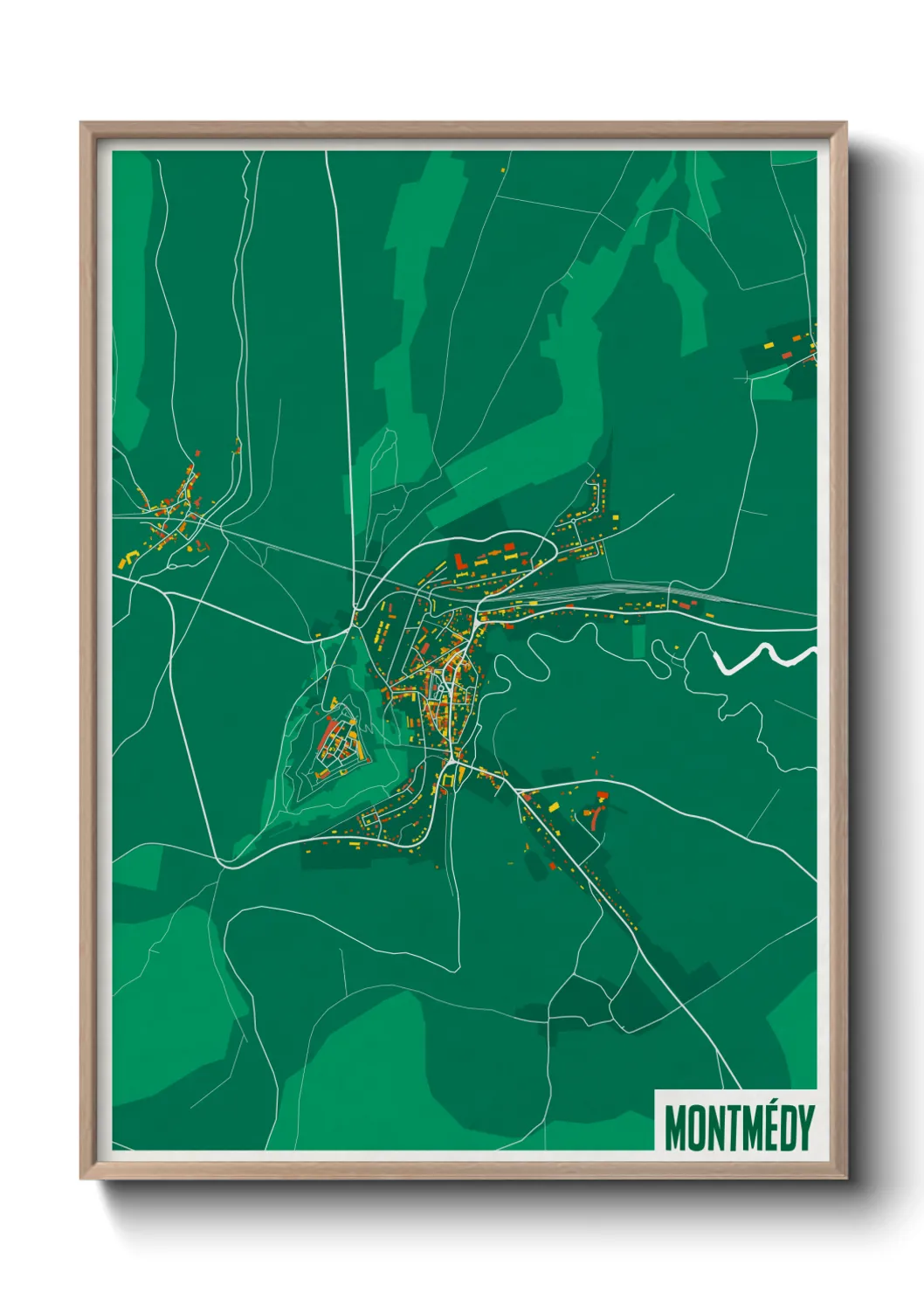 Une affiche de carte sur Montmédy