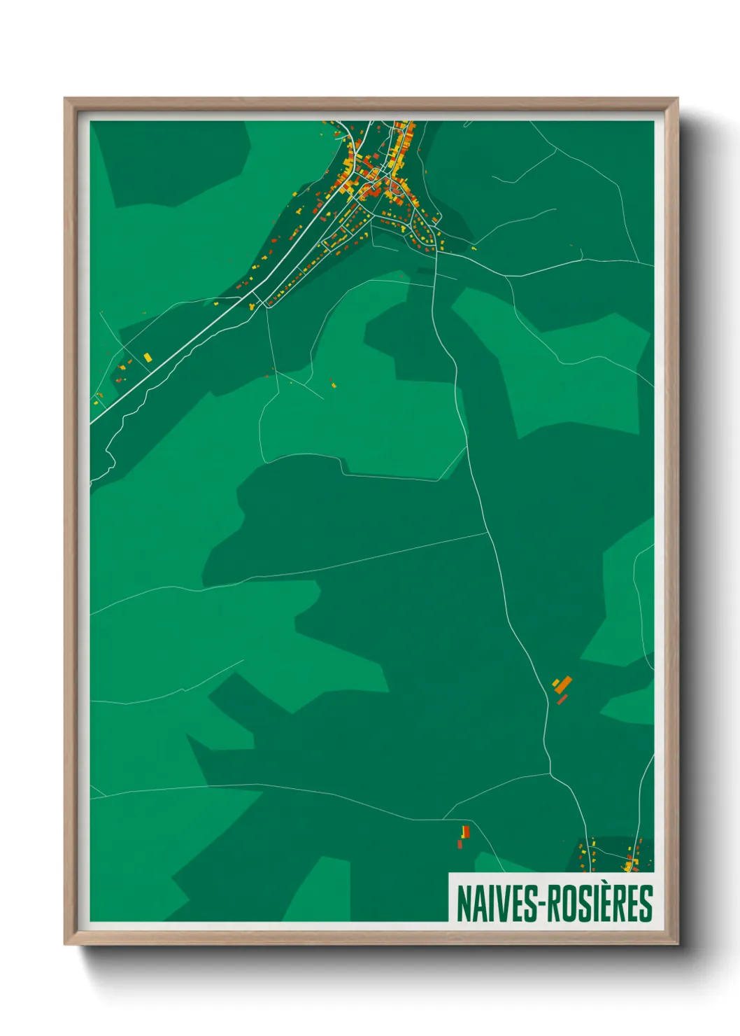 Une affiche de carte sur Naives-Rosières