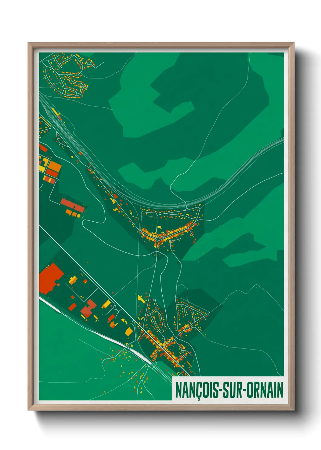 Une affiche de carte sur Nançois-sur-Ornain