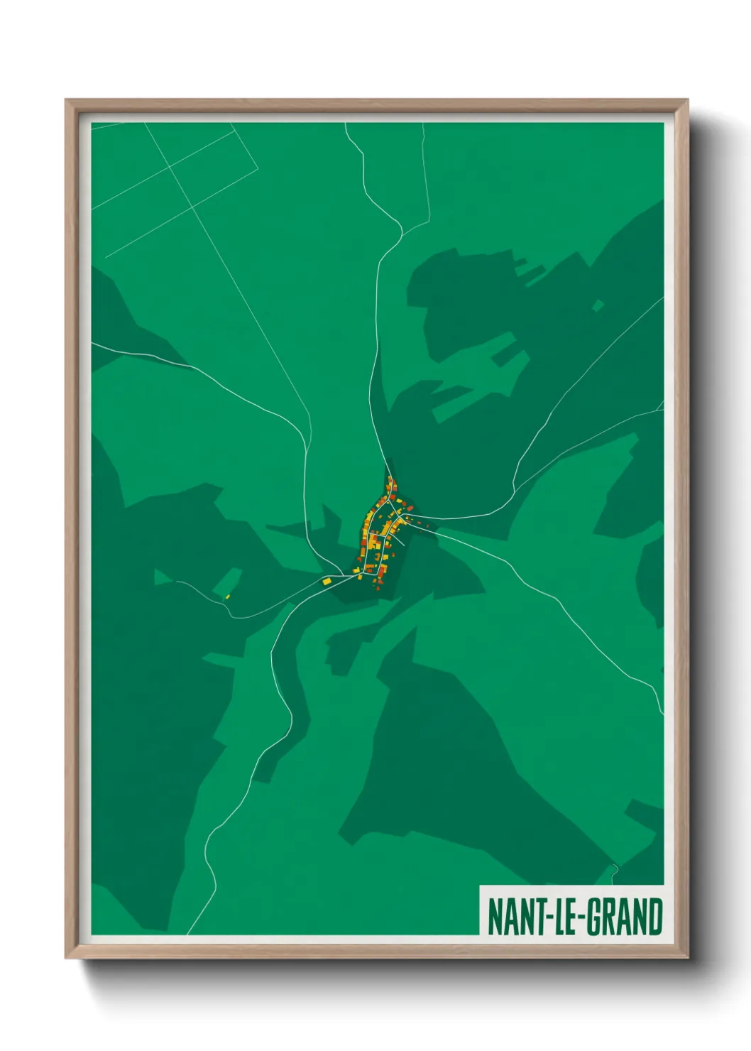 Une affiche de carte sur Nant-le-Grand