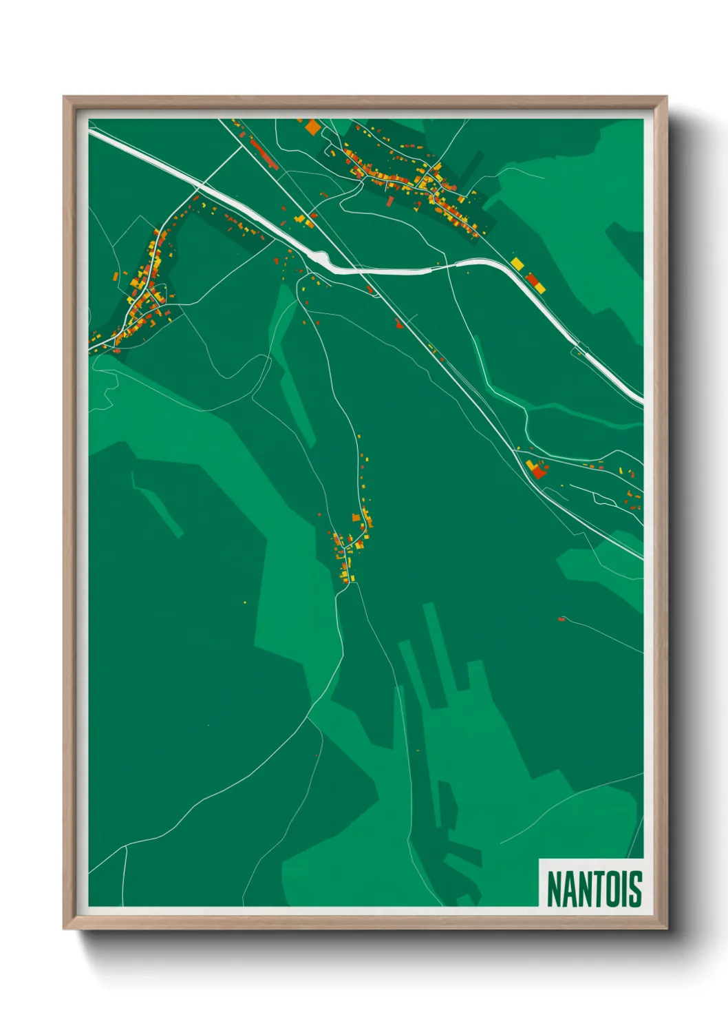 Une affiche de carte sur Nantois