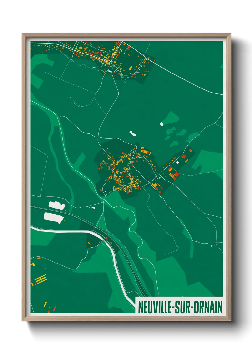 Un poster carteNeuville-sur-Ornain