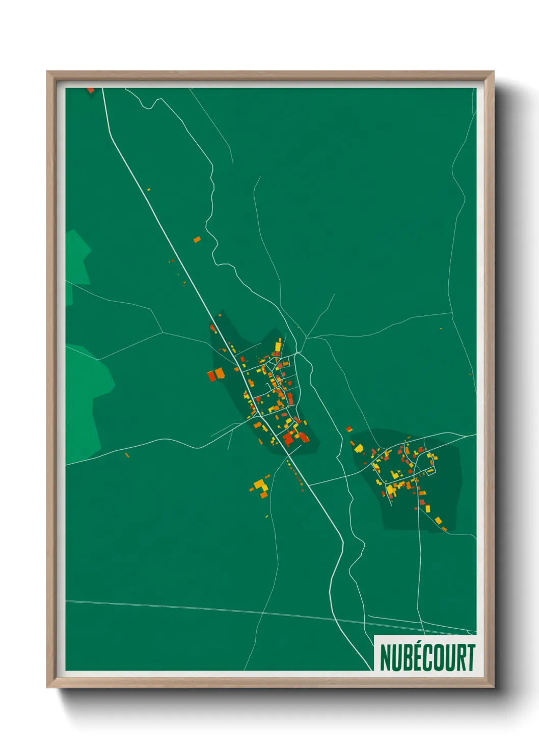 Une affiche de carte sur Nubécourt