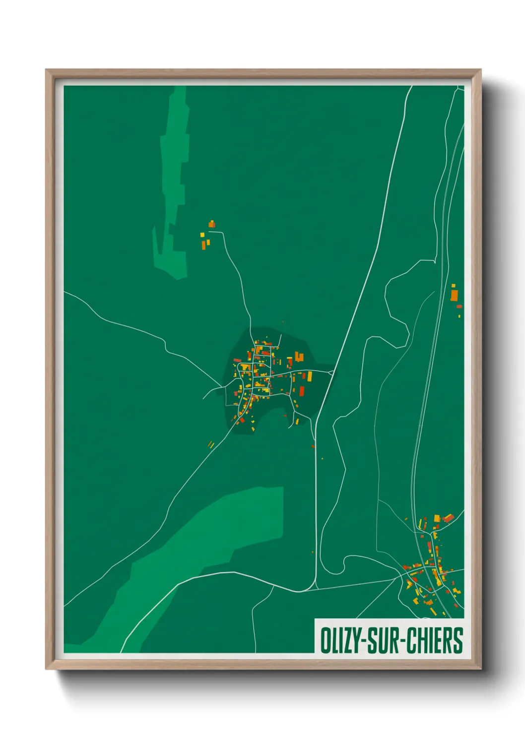 Une affiche de carte sur Olizy-sur-Chiers