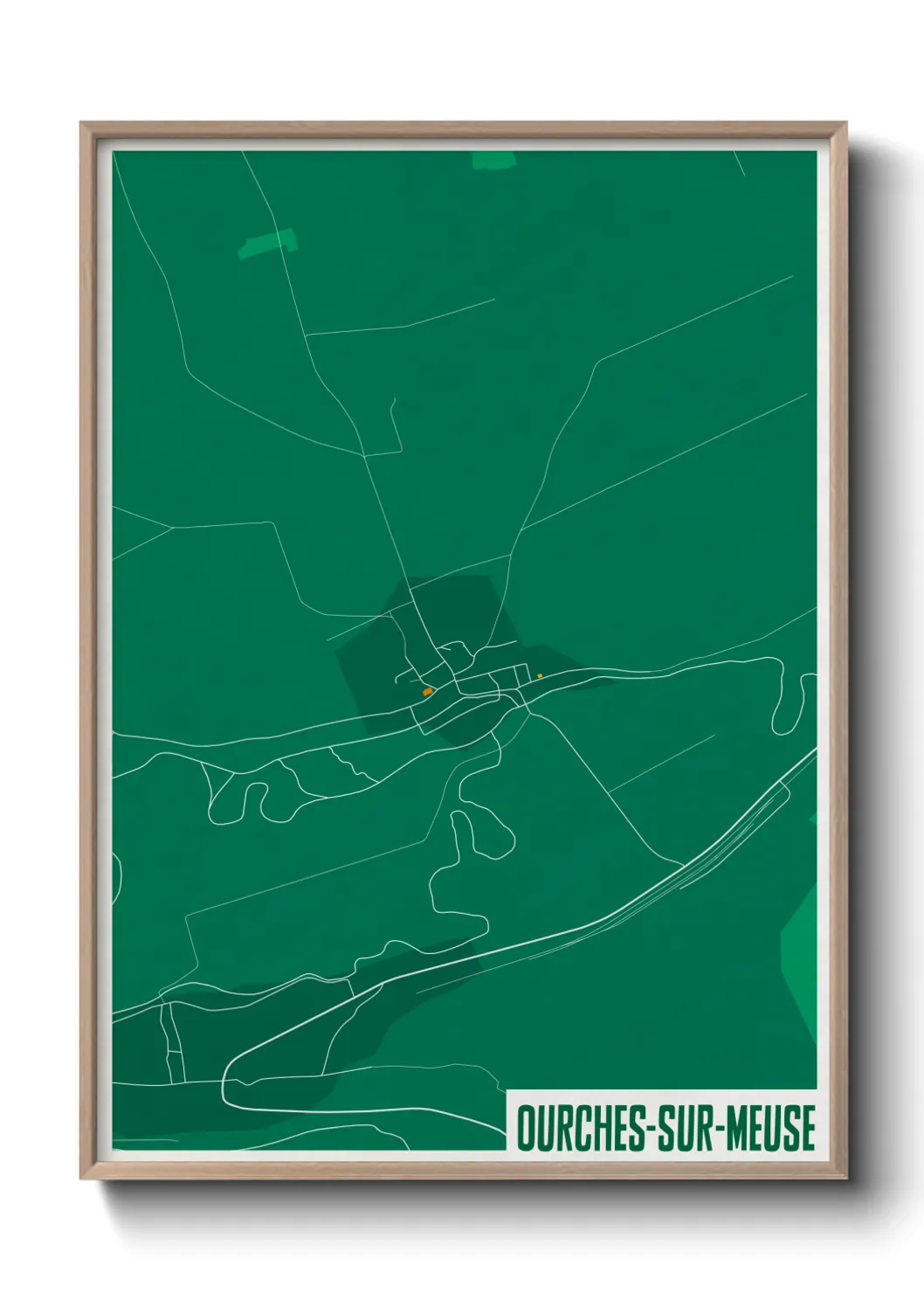 Une affiche de carte sur Ourches-sur-Meuse