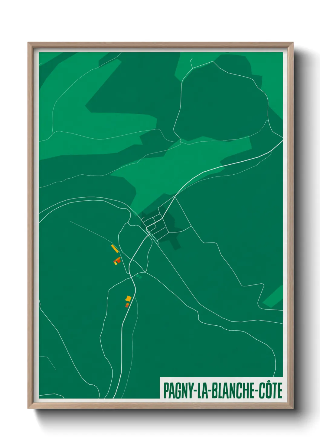 Une affiche de carte sur Pagny-la-Blanche-Côte