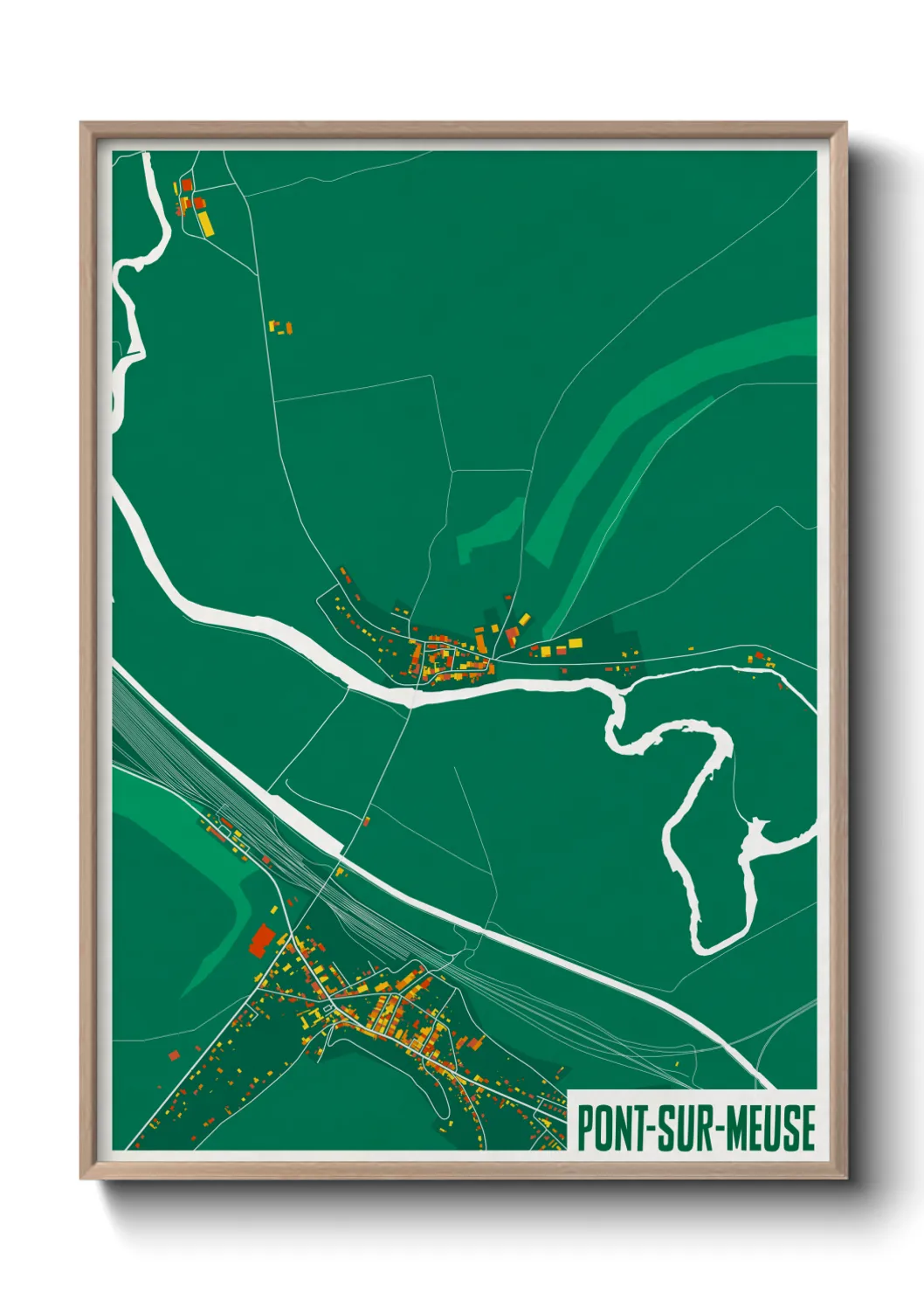 Une affiche de carte sur Pont-sur-Meuse