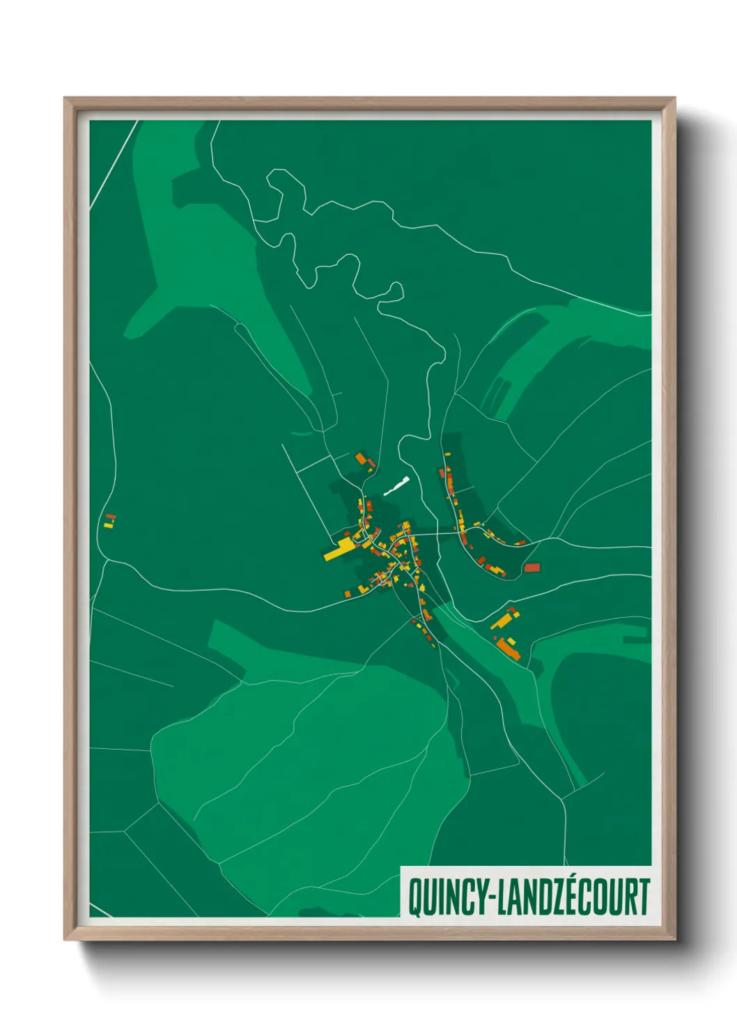 Une affiche de carte sur Quincy-Landzécourt