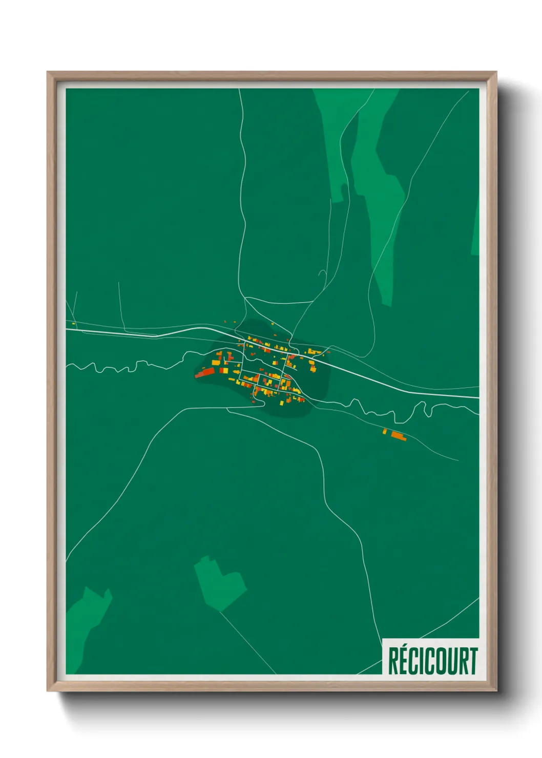 Une affiche de carte sur Récicourt